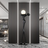 Lampadaire LED d'intérieur moderne surdimensionné, sculpture humaine artistique, lampes décoratives pour hôtels et maisons