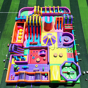 <span class=keywords><strong>Parco</strong></span> Divertimenti Gonfiabile a Tema Outdoor Fun World, Città del Divertimento con Percorso a Ostacoli Gigante - Product Image 2