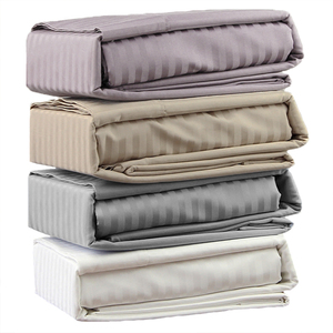 Set di Lenzuola/Copripiumino a Righe in Puro Cotone Egiziano 1000/1200/1600 Fili Personalizzato - Product Image 1