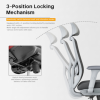 Chaise de bureau ergonomique moderne en maille avec coussin épaissi, dossier haut, hauteur réglable, soutien lombaire et structure en Y pour une utilisation prolongée
