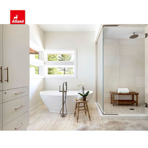 Meuble-lavabo à bas prix finition grain de bois mélaminé Design moderne tache de cerise muscade armoire de salle de bain sous évier comptoir en marbre - Product Image 3