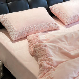 2025, новый осенний комплект из семи предметов из флиса с объемной утолщенной водой из розового кролика - Product Image 1