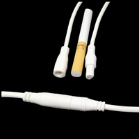 Câble d'alimentation LED mini 2 conducteurs, étanche IP67, conducteur en cuivre, isolation PVC, connecteur mâle-femelle