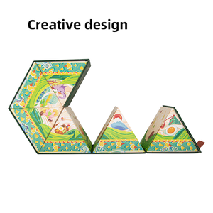 Caja de Regalo de Papel para Empacar Pasteles Zongzi y Moon Cake con Diseño Creativo de Forma Poligonal y Logotipo Personalizado para el Festival del Bote del Dragón - Product Image 5