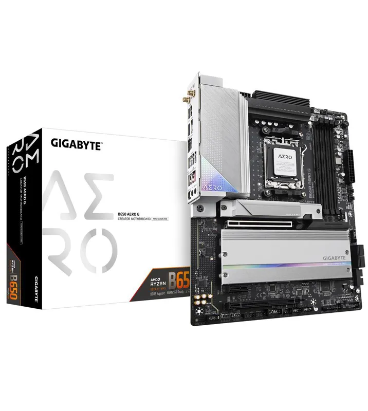 Gigabyte b650 Aero g AM5 LGA 1718 AMD b650 ATX Bo mạch chủ với 5 năm bảo hành DDR5 PCIe 5.0 m. 2 PCIe 5.0 Wi-Fi 6E