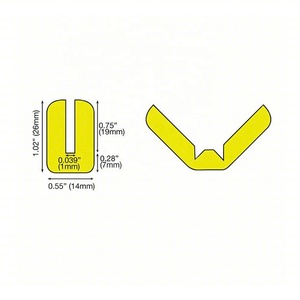 Protection de bord en mousse de polyuréthane en forme de V, longueur totale <span class=keywords><strong>39</strong></span> po, épaisseur totale 0,3 po, noir/jaune, service de découpe - Product Image 2