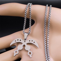 Collar de Acero Inoxidable Plateado con Espada de Guerra, Joyería de la Sabiduría de África Occidental, para Hombre y Mujer, Marca Acofena