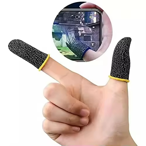 Touchscreen Gaming Finger Sleeves With Silver Fiber, Breathable, Sweat - Resistant & No Interruption