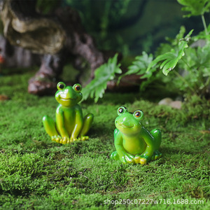 Ornements de grenouilles miniatures en résine pour aquarium, jardin, décorations de bonsaï, artisanat écologique - Product Image 4