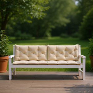 Beige Oxford Fabric Garden <b>Bench</b> <b>Cushions</b> 100% Polyester Patio <b>Bench</b> Accessory Water Resistant Outdoor Furniture - Product Image 2