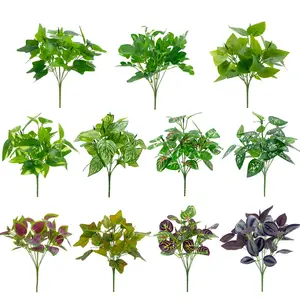 Schlussverkauf künstliche Grünstäfel 12,9 Zoll künstliche grüne Pflanze für Zuhause Hochzeit Party Dekoration