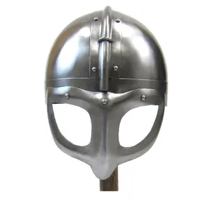 Casco de armadura de gafas vikingas, casco de armadura de Metal personalizado, reproducción antigua, pequeño