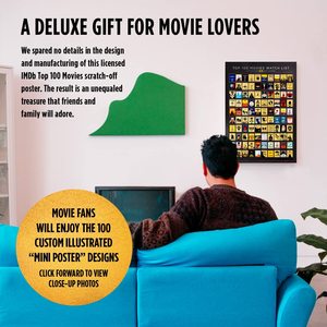 Póster para rascar películas 100, póster de lista de películas con herramienta para rascar, póster para rascar películas con lámina fácil de quitar - Product Image 5
