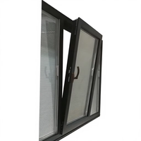 Ventanas de Aluminio de Alta Seguridad para Casa, Antirrobo, Resistentes al Viento, con Vidrio Templado, Abatibles