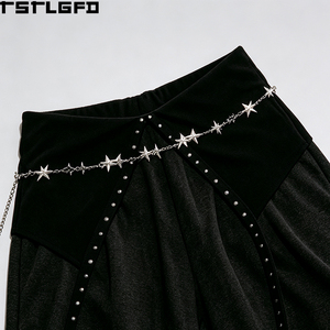 Pantalones anchos personalizados con remaches negros, estilo streetwear vanguardista, venta al por mayor - Product Image 4