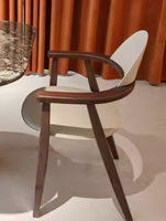 Chaise de salle à manger en bois massif contreplaqué moderne haut de gamme Convertible portable avec cuir et caoutchouc pour la maison Hôtel Cuisine Restaurant Utilisation