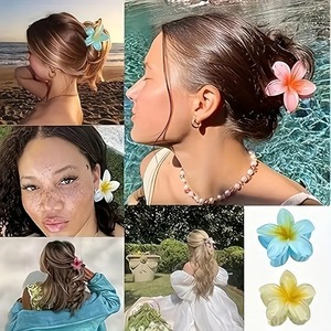 Dolce Plumeria fiore fermacapelli Set elegante Versatile per feste in spiaggia all'aperto grandi mollette per tutti i tipi di capelli - Product Image 6