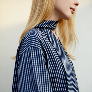 Camisa a Cuadros para Mujer, <span class=keywords><strong>Manga</strong></span> Larga, Cuello en V, Botones, <span class=keywords><strong>Blusa</strong></span> Casual, Primavera Verano 2026 - Product Image 4