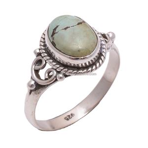 Anillos de piedras preciosas naturales turquesas, joyería india a granel, hechos a mano, proveedores de joyería de plata de ley 925 - Product Image 1