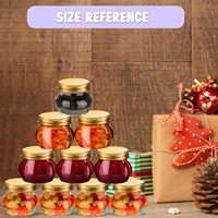 Stoples Kaca Bulat 4 oz dengan Tutup Plastik untuk Penyimpanan Kaviar, Herbal, Jelly, Selai & Madu - Aman untuk Makanan