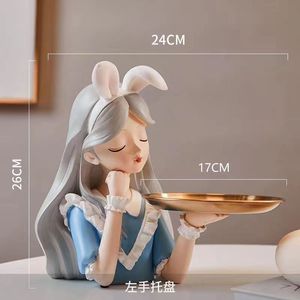 Penjualan Terbaik baki patung resin seni pemegang baki patung desktop elegan patung rumah ornamen dan dekorasi