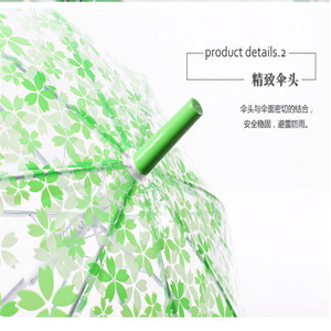 Paraguas Transparente con Diseño de Flores de Cerezo 2025, Semi-Automático, Romántico, Colorido, Transparente, de Poliéster, para Regalos Empresariales - Product Image 4