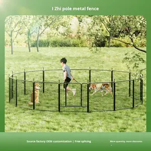 Hund Laufs tall Falten Indoor Outdoor Anti-Rost Hund Übungs zaun Tragbarer Haustier Laufs tall mit Tür für Largem Medium Small Dogs - Product Image 2