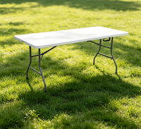 Table pliante d'extérieur moderne, légère et portable, résistante aux intempéries, en plastique, pour pique-nique et camping, mobilier d'extérieur empilable