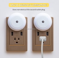 Lampe de nuit murale intelligente ronde à capteur crépusculaire, économie d'énergie, pour salle de bain, chambre, maison, cuisine, couloir, blanche