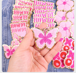 Chapeau de camionneur d'été mignon en gros patchs petite broderie thermocollante PVC paillettes lac jours palmiers sac robe ornement - Product Image 4