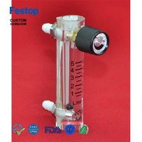 LZQ -1,2,3,4,5 Pengukur Aliran Udara Akrilik (H=90mm Pengukur Aliran Oksigen) dengan Katup Kontrol dan Selang 8mm Akurasi Aliran yang Dapat Disesuaikan +/-5%