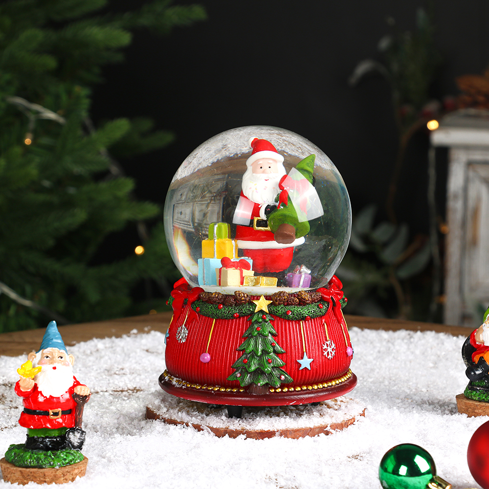 Bola De Nieve Musical Navidad - Linterna LED Con Nieve Automática, Luces RGB Y 8 Canciones, Ideal Para Decorar En Fiestas