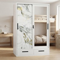 Armoire en acier à 2 portes, armoire métallique avec serrure et étagères pour la maison, la chambre à coucher