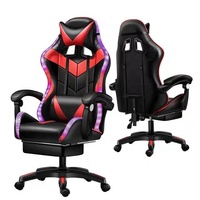 Chaise de bureau de haute qualité à prix abordable, chaise de jeu avec roulettes en PU, base en nylon et repose-pieds