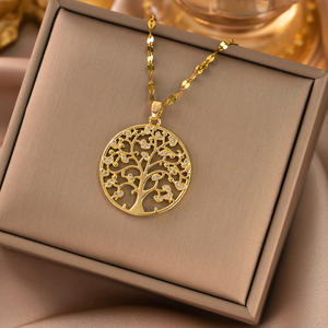 Collier <span class=keywords><strong>en</strong></span> acier titane électroplaqué micro-incrusté, style luxe léger, entièrement serti de diamants, chaîne à motif vague d'eau, tendance européenne - Product Image 6