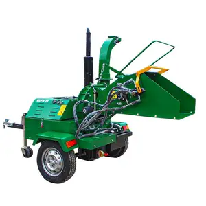 Self powered 18 HP 22 hp diesel engine dual hydraulic feeding wood chipper shredder chipping cutting machines price