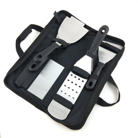 Sac de transport 6 pièces ensemble d'accessoires de plaque chauffante barbecue en acier inoxydable avec grattoir spatule tourneur