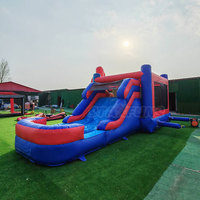 Château gonflable Spiderman commercial avec toboggan pour fêtes d'enfants