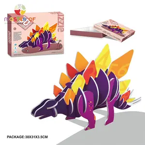 Personalizar Educacional DIY Modelo Toy Kit Papel 3D Dinossauro Puzzle Para Crianças P14A178