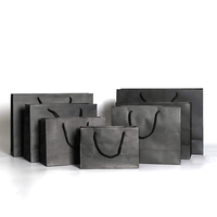 Sacs cadeaux en papier cartonné recyclé noir personnalisés de luxe, impression sur mesure, marque privée, format A4, logo personnalisé, OEM, vente en gros Chine