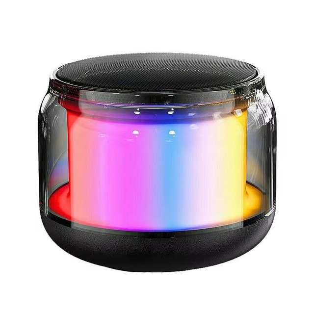 Mini Wireless Speaker with Light Portable Microphone Audio Integrated Microphone Home Singing Karaoke Family Outdoor Speaker