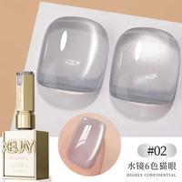 XEIJAYI Vernis à ongles gel UV effet œil de chat 15ml, longue tenue, liquide avec effet miroir aquatique, perles de verre haute brillance, DIY, conditionnement en flacon