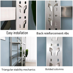 מדף אחסון קירור נירוסטה מסחרי רב-מפלסי מתכוונן מדפי אחסון למחסן - Product Image 3