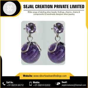 Nouveau Design 925 Sterling Silver Gemstone Boucle D'oreille Avec Princesse Coupe Saphir Pierre Principale Direct En Gros Nouveau Créateur De Bijoux - Product Image 4