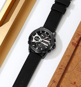 Nueva Venta caliente moda <span class=keywords><strong>SKMEI</strong></span> 2502 muñeca reloj analógico Digital deportes choque impermeable alarma luminosa lujo negro reloj hombres - Product Image 4