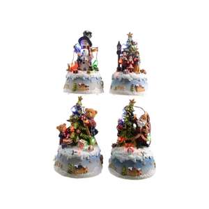 Figure natalizie a LED 10x9x15,5 cm, funzionano con 3 batterie AA, modelli assortiti, ideali per decorare e creare un'atmosfera festosa. - Product Image 1