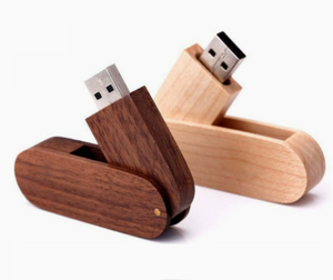 Memoria USB Giratoria de Bambú Ecológica con Logotipo Personalizado, 64GB 32GB, Regalo Corporativo Empresarial al por Mayor - Product Image 3