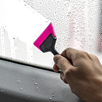 YLWRAP Raclette à poignée courte en caoutchouc de silicone pour vitres, décapant d'eau pour verre, outils pour pose de vinyle