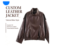 Veste en simili cuir marron de haute qualité pour femmes, veste bomber oversize, veste de motard vintage en cuir PU, vêtements d'extérieur