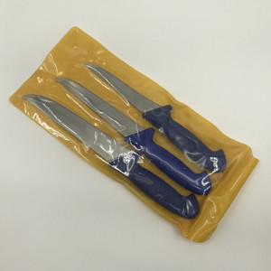 Coltello da chef di qualità Premium 3 pz professionale in acciaio inox <span class=keywords><strong>macellaio</strong></span> cucina coltello da chef con manico in plastica PP blu - Product Image 6